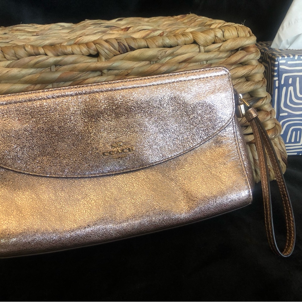 Coach Shimmering Gold Wristlet